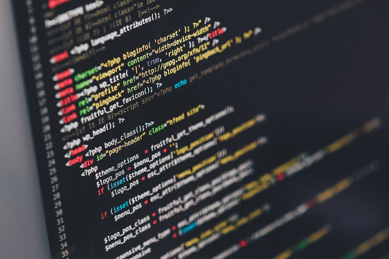 A close up image of HTML code